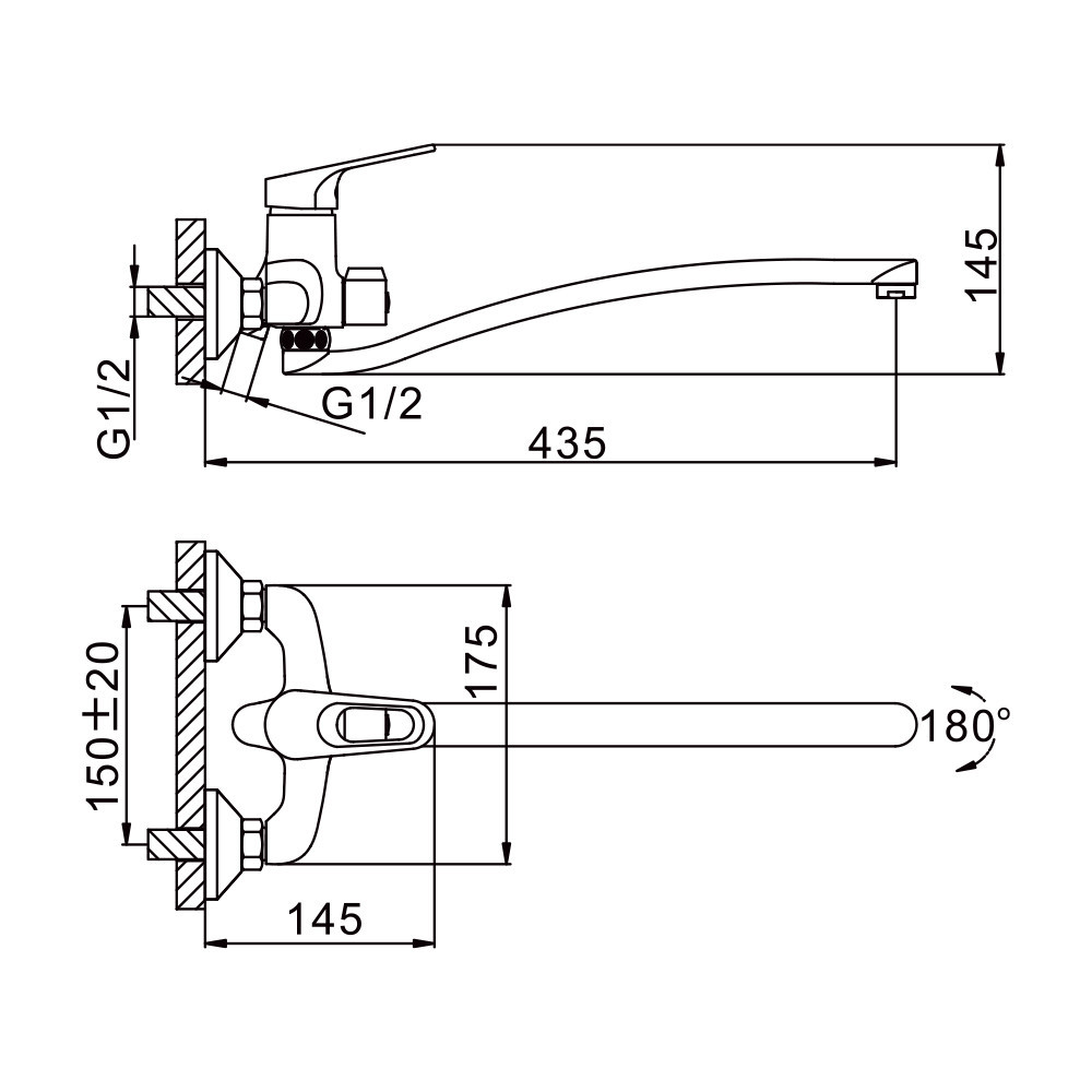 Змішувач для ванни FRAP F2213 з душовим гарнітуром, довгий вилив Київ - фото 8