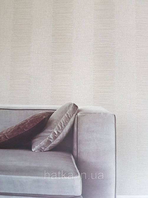 Шпалери метрові вінілові на флізелін Grandeco Poem смуги широкі структурні сірі сріблясті Київ - фото 1