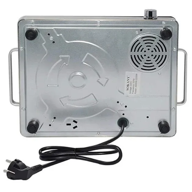 Інфрачервона плита Sokany SK-3568 Wood, 1 конфорка, 2000 Вт, сенсорне управління, компактна Одеса - фото 6