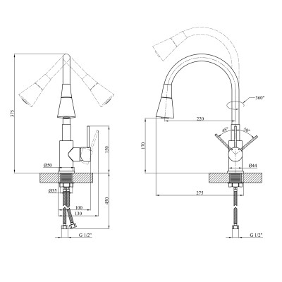Змішувач Kroner Kuche-C031WHI (CV024335) Вінниця - фото 7