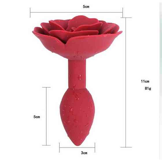 Анальная пробка SILICON ROSE - Бордо - 11*3 см – Анальные игрушки Винница