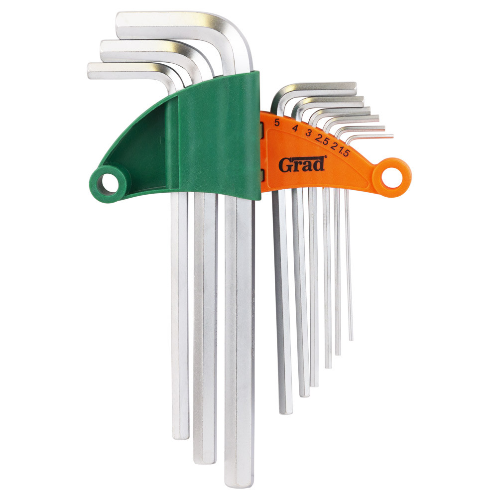 Grad Ключи шестигранные 9шт 1.5-10мм CrV (средние) GRAD (4022085) Коломыя - изображение 3