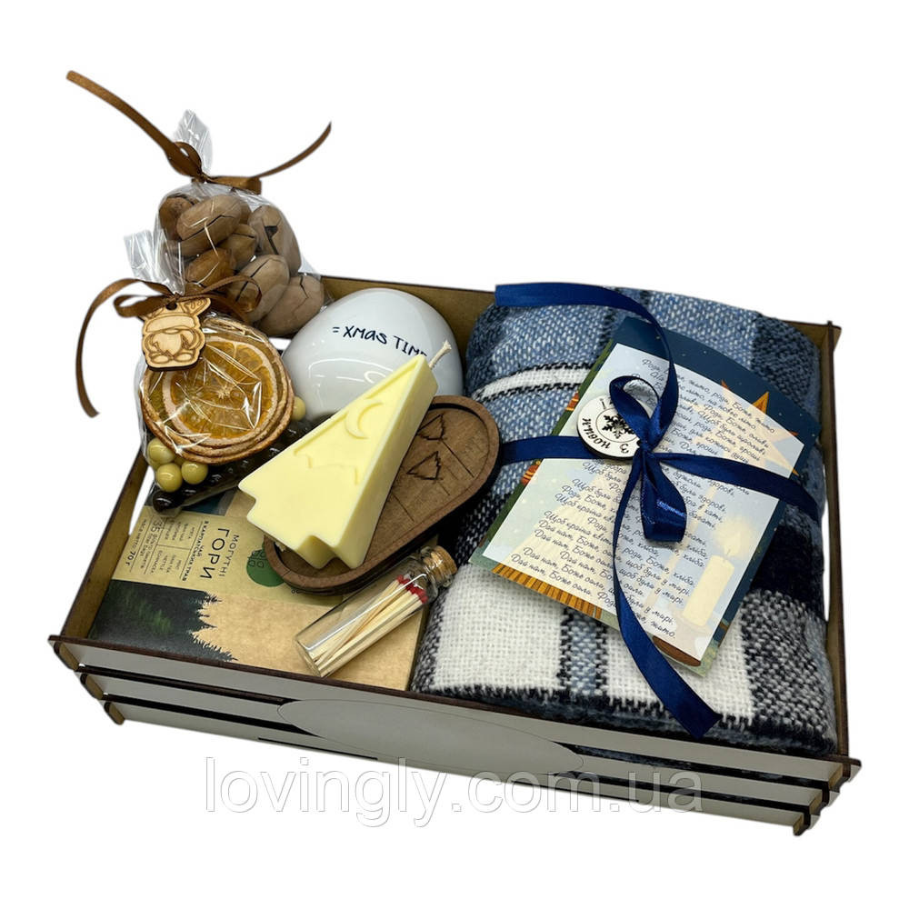 Святковий подарунковий набір на Новий Рік або Різдво з пледом і чашкою Ірпінь - фото 5