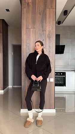 Жіночий теплий оверсайз худі з блискавкою з хутра баранчика Одеса