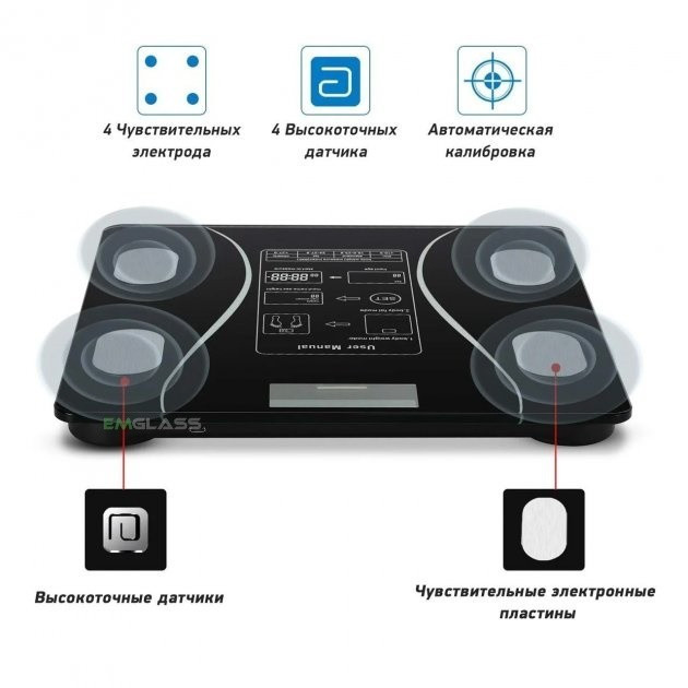 Умные напольные смарт весы TY-EB619 Bluetooth подключение к телефону Київ - фото 2