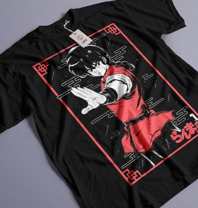 Футболка мужская аниме Ранма Нибун Но Ікхи оверсайз (S/M/L) Черний AnimeJ1155 Днепр - изображение 1