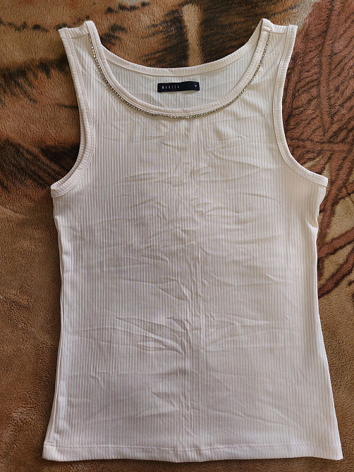 Женская майка с камнями 42 бежевый Киев - изображение 2