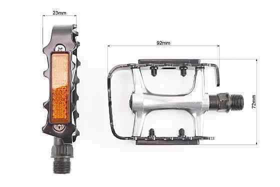 Педалі MTB 9/16" (101x71x23mm) алюмінієві, сріблясто-чорні VM248DU Київ