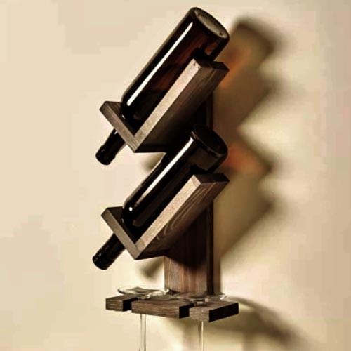 Настінна винна полиця "Хатіро 2" мокко Миколаїв - фото 1