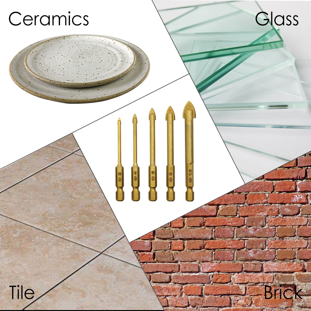 Набір свердел для скла та плитки, 5 штук Київ - фото 15