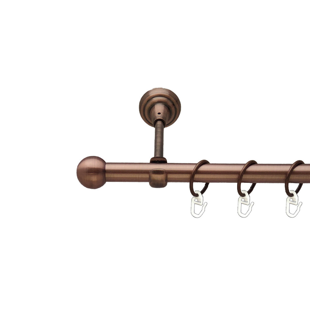 Карниз Orvit Куля Болонь металевий однорядний відкритий Мідь 19 мм 300 см (00-00011692) Львів - фото 1