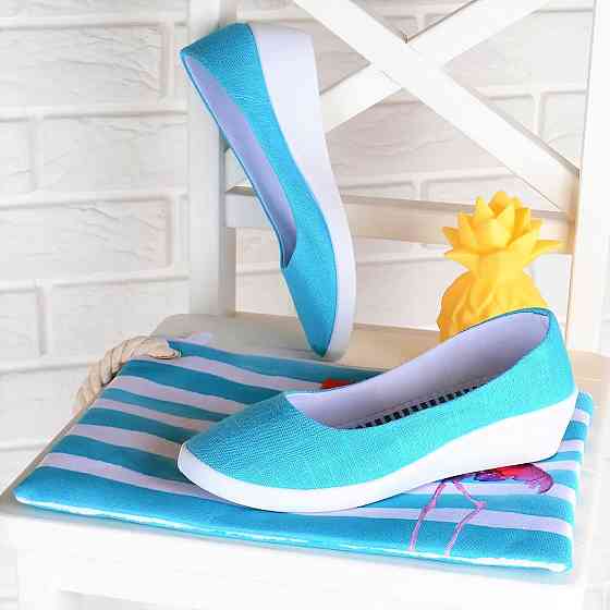 Женские Мокасины Голубые Балетки Туфли на Танкетке Бирюзовые (размеры: 37,38) Днепр