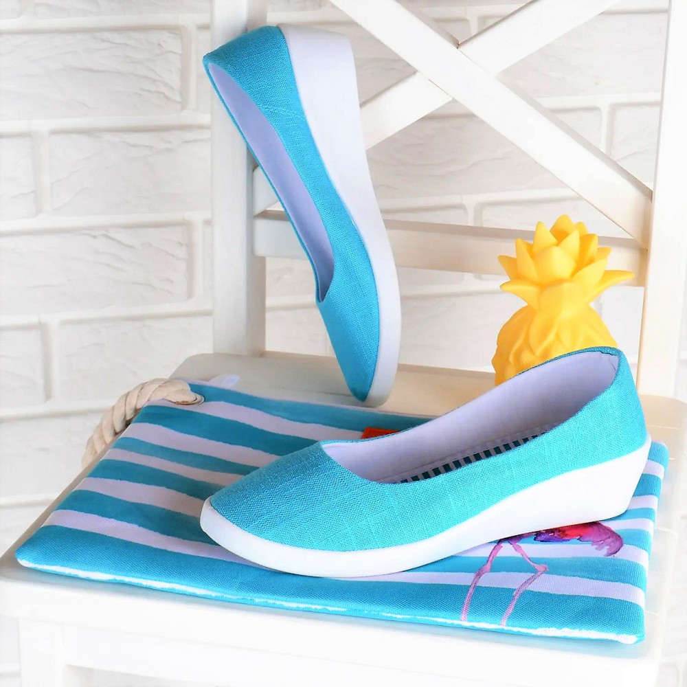 Женские Мокасины Голубые Балетки Туфли на Танкетке Бирюзовые (размеры: 37,38) Днепр - изображение 6