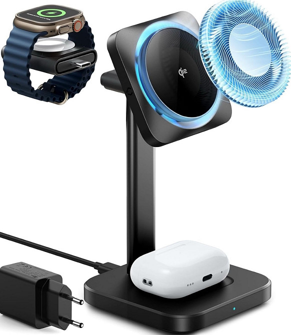 Беспроводная зарядная станция для iphone ESR Qi2 3 w1 Cryoboost 15Вт. Киев - изображение 4