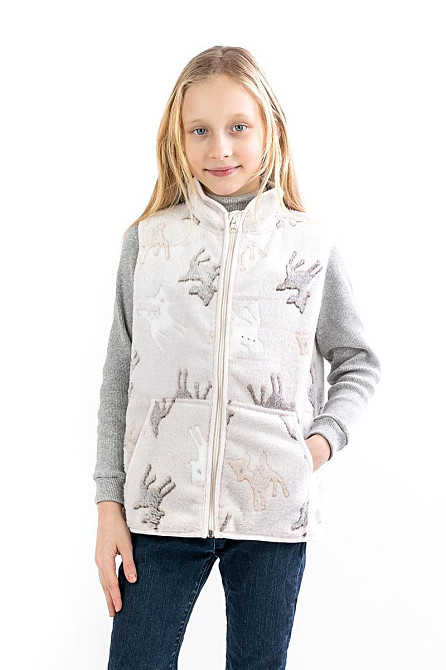 Жилет дитячий, темно-синій, бежевий, темно-сірий топ Крохатушка одяг Київ - фото 3