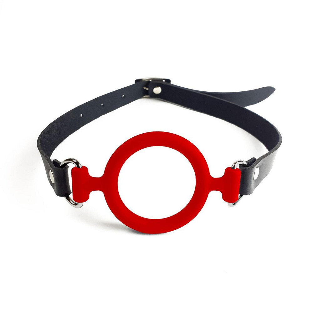 Кляп-расширитель силиконовое кольцо Art of Sex – Gag ring, красный, натуральная кожа Sex Aura Киев - изображение 2