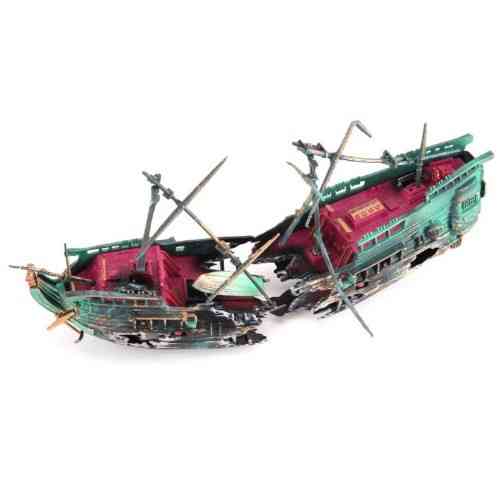 Декор для акваріума Затонулий корабель без коробки розмір 24*12см, пластик Київ