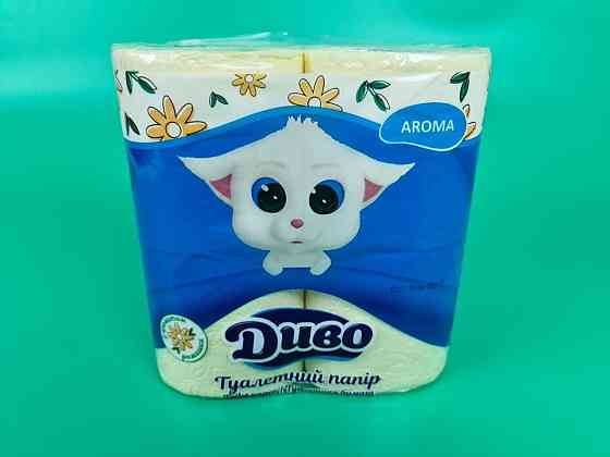 Папір туалетний жовтий з ароматом ромашки (а4) Диво (1 пачка) Харків