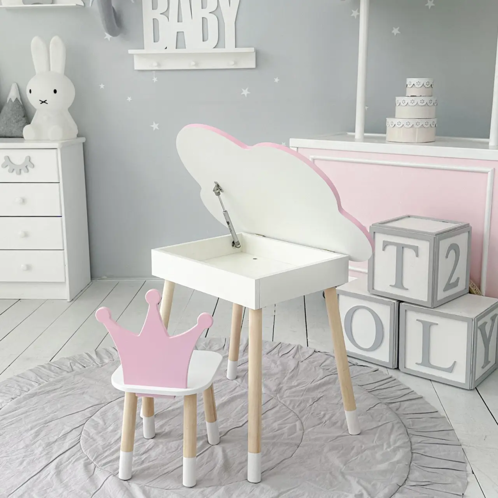 Дитячий стіл Хмара з нішою та стільцем Корона (Рожевий) Вінниця - фото 10