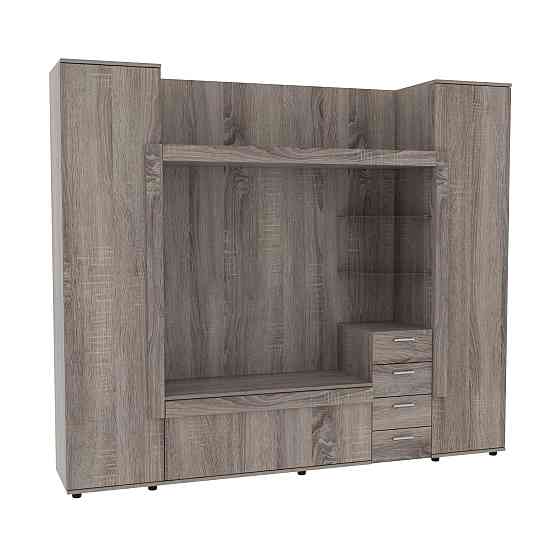 Стенка в гостиную под ТВ Exo-1, Дуб Сонома Трюфель, 2160х420х1850 Львов