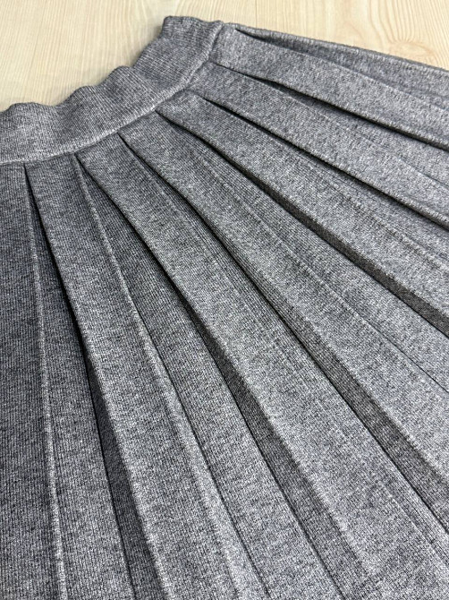 Спідниця жіноча A-N 9956 в’язана тепла у складку на резинці, сірий, one size Київ - фото 7