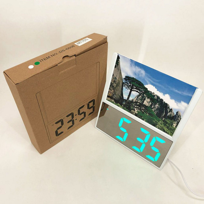 Годинник настільний цифровий електронний led DS-6608, Годинник електронний настільний з дисплеєм TN-28 Львів - фото 5