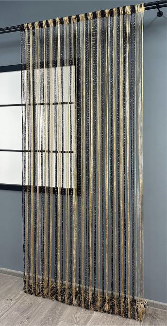 Шторы-нити с люрексом Венге с бежевым 300х300см 1 шт (61-104) Киев - изображение 4