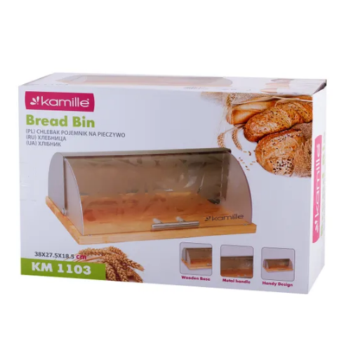 Хлібниця 38*27,5*13,5см нержавіюча сталь/бамбук/пластик 1103 KAMILLE Житомир - фото 11