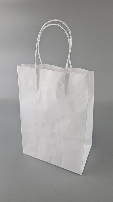 Пакет паперовий з ручками 28*19*11,5 см білий 25 шт Харків - фото 1