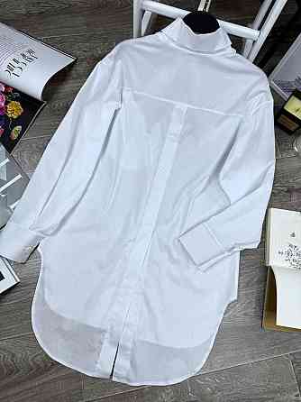 Жіноча базова подовжена сорочка з ґудзиками по спині турецький котон Білий, 46/48 Одеса