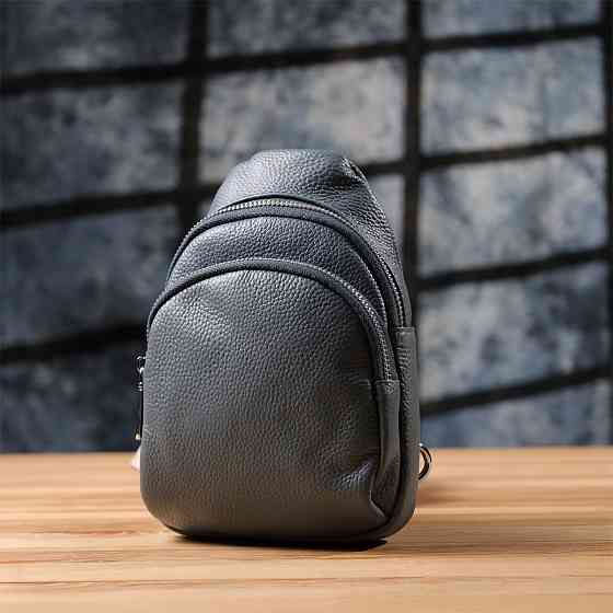 Универсальная женская сумка-слинг из натуральной кожи Vintage 22937 Синий Киев