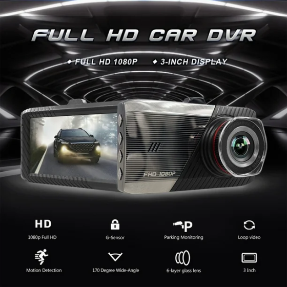 Автомобильный видеорегистратор DVR-T666Y (2 камеры) HD 1080P Винница