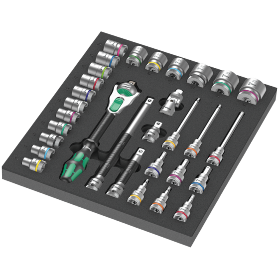 Набор торцевых головок с трещоткой, удлинителем 1/2