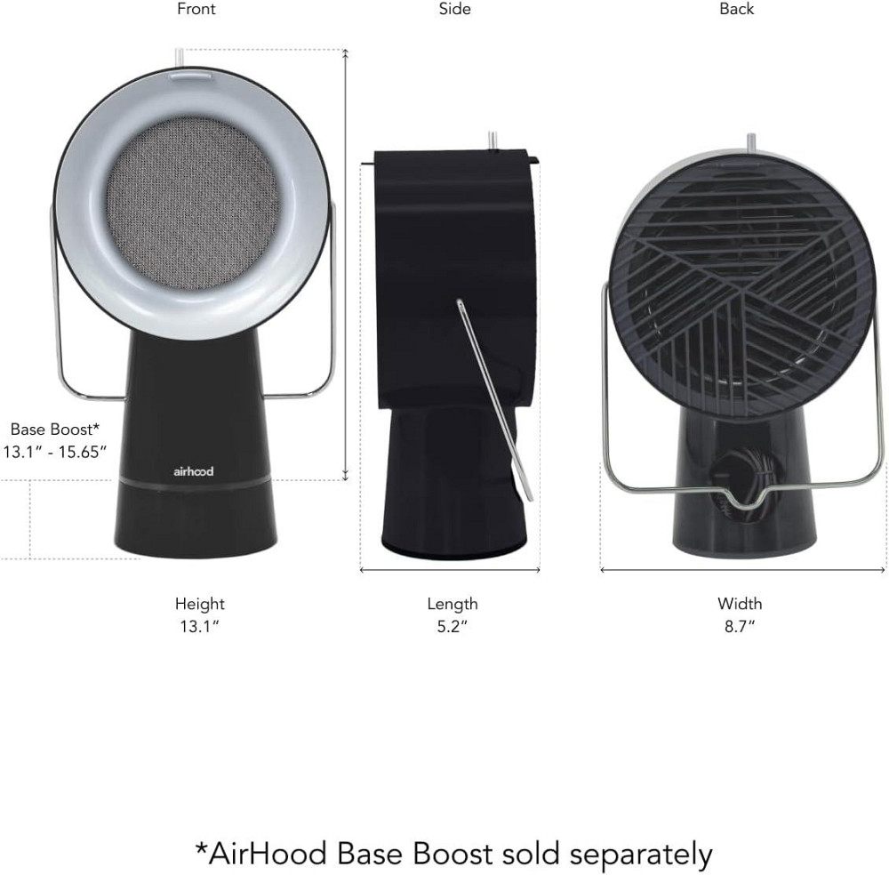 Кухонна витяжка Airhood Wired Чорний портативна безканальна 5 вугільних фільтрів нержавіючий масляний фільтр легке чищення Київ - фото 7