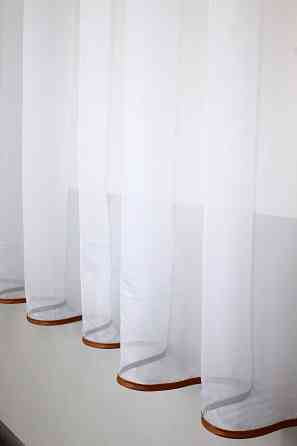 Кухонная занавеска VR-Textil № 018к штора и тюль с ламбрекеном коричневый с белым 280х170 см (50-148) Киев