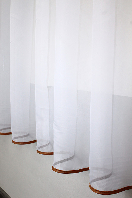 Кухонная занавеска VR-Textil № 018к штора и тюль с ламбрекеном коричневый с белым 280х170 см (50-148) Киев - изображение 4