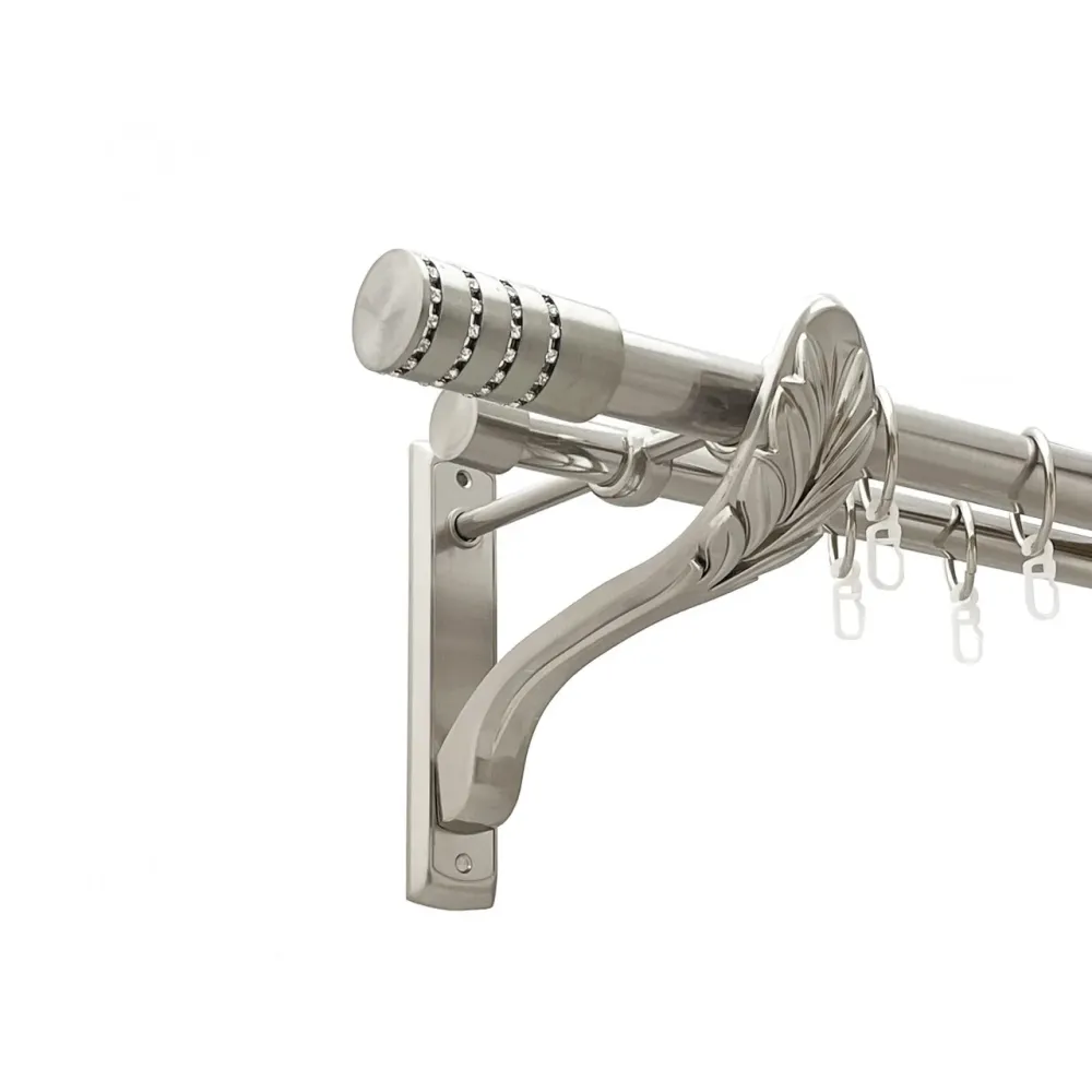 Карниз Orvit Барамелла металевий дворядний ретро гладка труба кільце металеве Нержавіюча Сталь 25\19 мм 200 см (00-00021584) Львів - фото 1