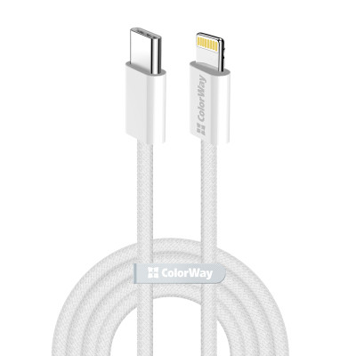 Дата кабель USB-C to Lightning 2.0m PD 27W braided gray ColorWay (CW-CBPDCL068-GR) Винница - изображение 8