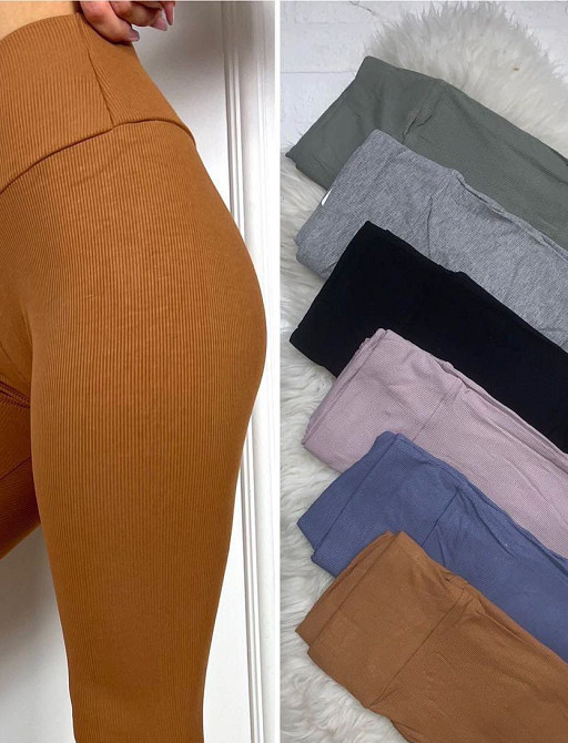 Жіночі легінси рубчик Гірчичний S/M Харків - фото 1