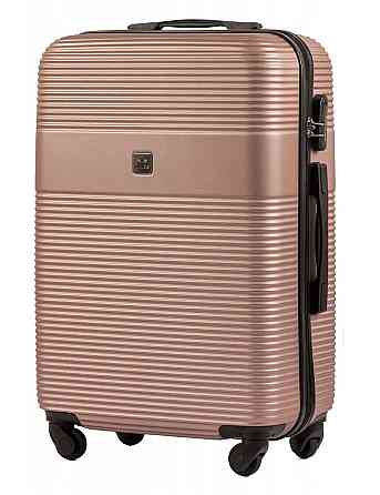 Валіза пластикова Wings 5398 середня 65 см золотисто-рожева Київ