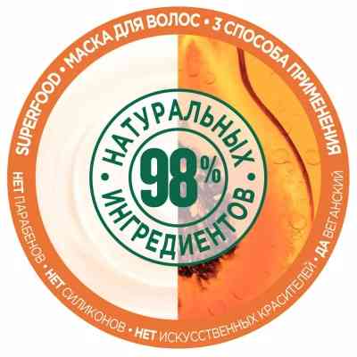 Маска для волосся Garnier Fructis Superfood Папайя для пошкодженого волосся 390 мл (3600542258876) Вінниця