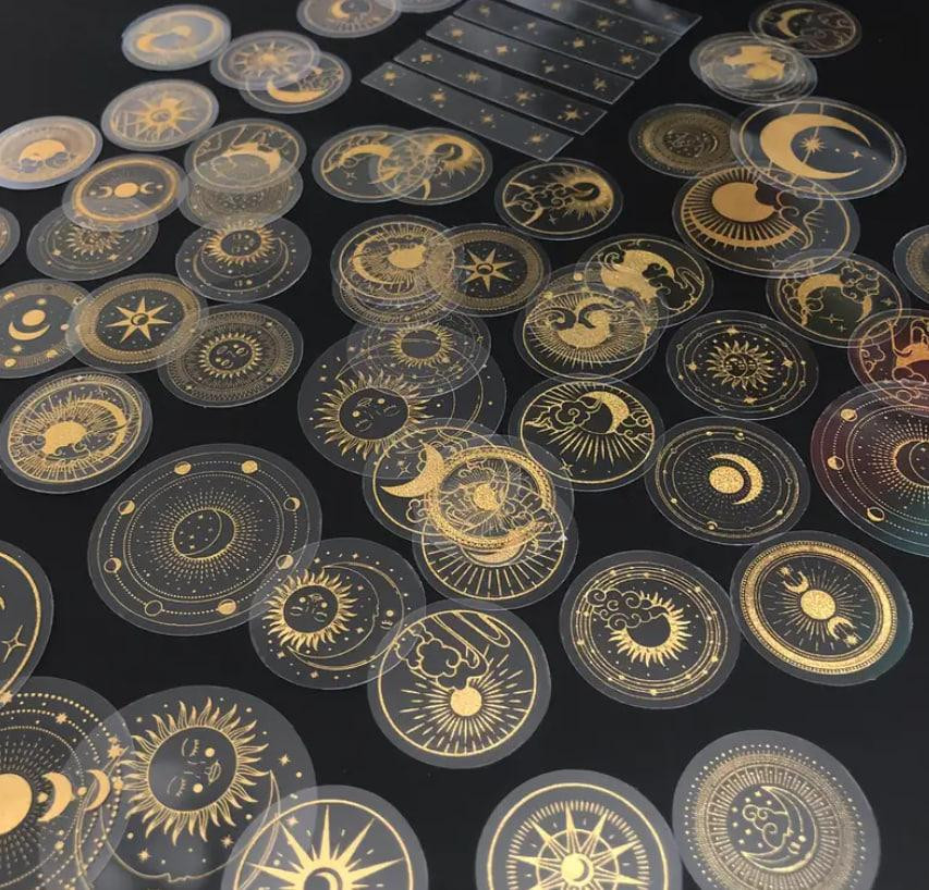 Голографические блестящие наклейки на солнце, Луна, планета.Стикеры.70 шт. Киев - изображение 3