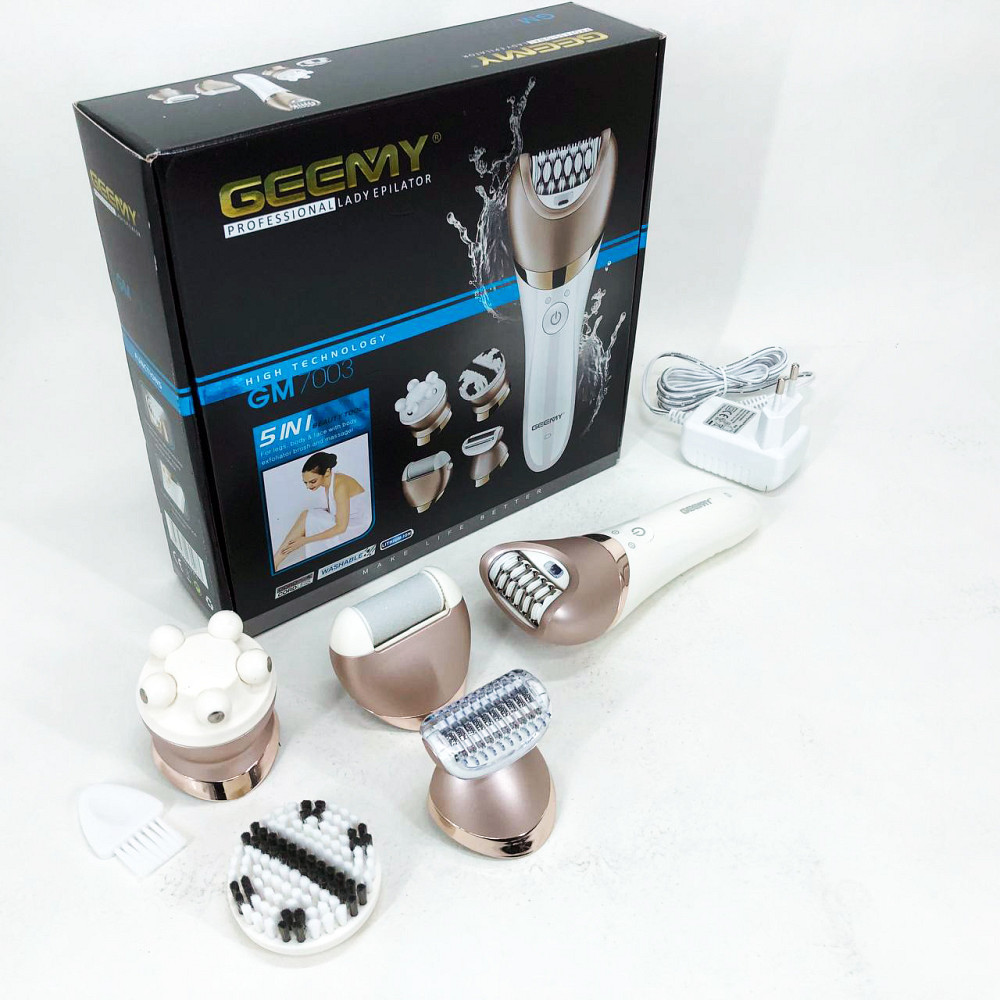 Эпилятор для ног с ионизацией GEMEI GM-7003, Триммер женский для лица и бикини Пилка рук и ног JW-78 Львов - изображение 4