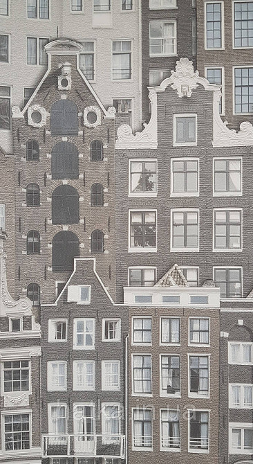 Шпалери вінілові на флізеліні AdaWall Roka 1.06х10 дому сірі бежеві 23115-2 Київ - фото 1