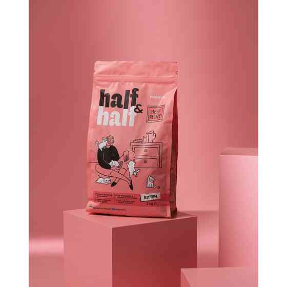 Сухой корм Half&Half для котят, с говядиной, 2 кг Винница