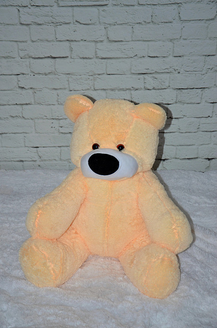 Плюшевая игрушка Медведь Алина Бублик 95 см персиковый Киев - изображение 3
