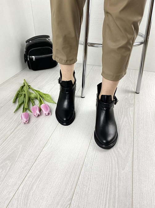 Черевики жіночі Milanti чорні натуральна шкіра висота 12см розмір 36 (3201) Коломыя - изображение 2