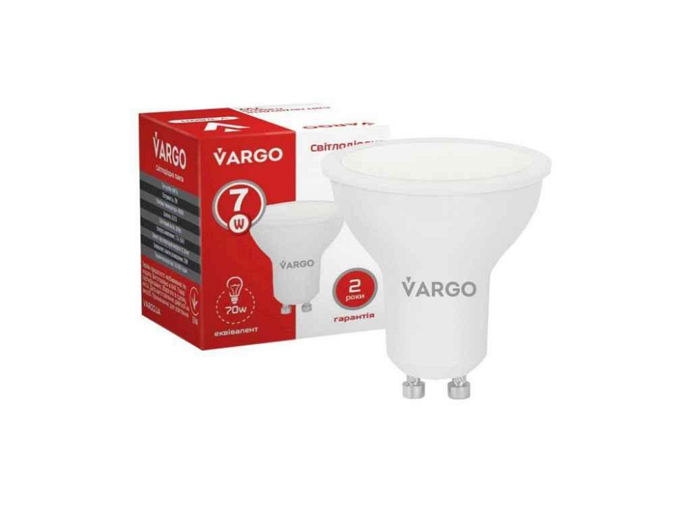 Лампа светодиодная 7W GU10 4000K (V-116011) ТМ VARGO Киев - изображение 1