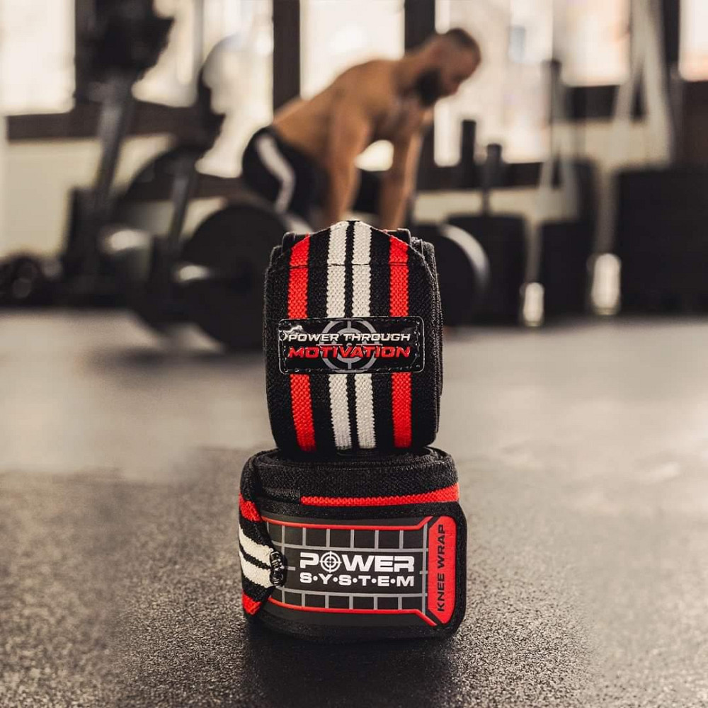 Бинти на коліна Power System PS-3700 Knee Wraps Red/Black (пара) Луцк - изображение 5