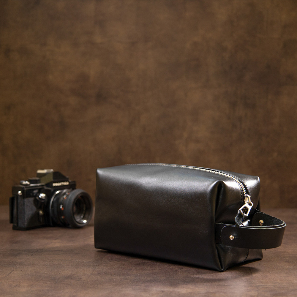 Мужской кожаный несессер Черный (GRANDE PELLE) Киев - изображение 3